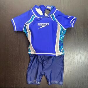 Speedo Blue Swimmer Floater  Swim Bodysuit UV Protection
